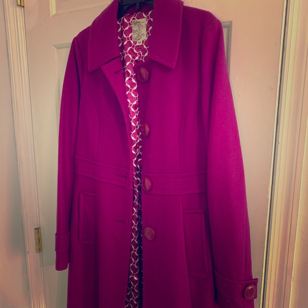 🍍Tulle magenta pea coat